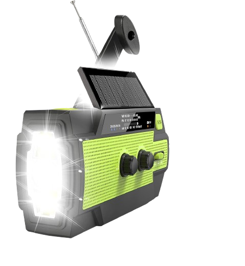 Portable Solar Hand Crank Weather Radio NOAA Alert System - Luxicro