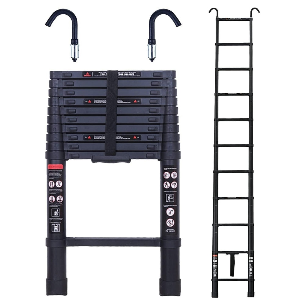 Strong Adjustable Roofing Ladder with Stabilizer Hook