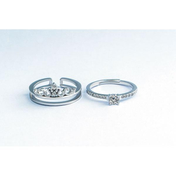 Elegant Wide Band Double Ring