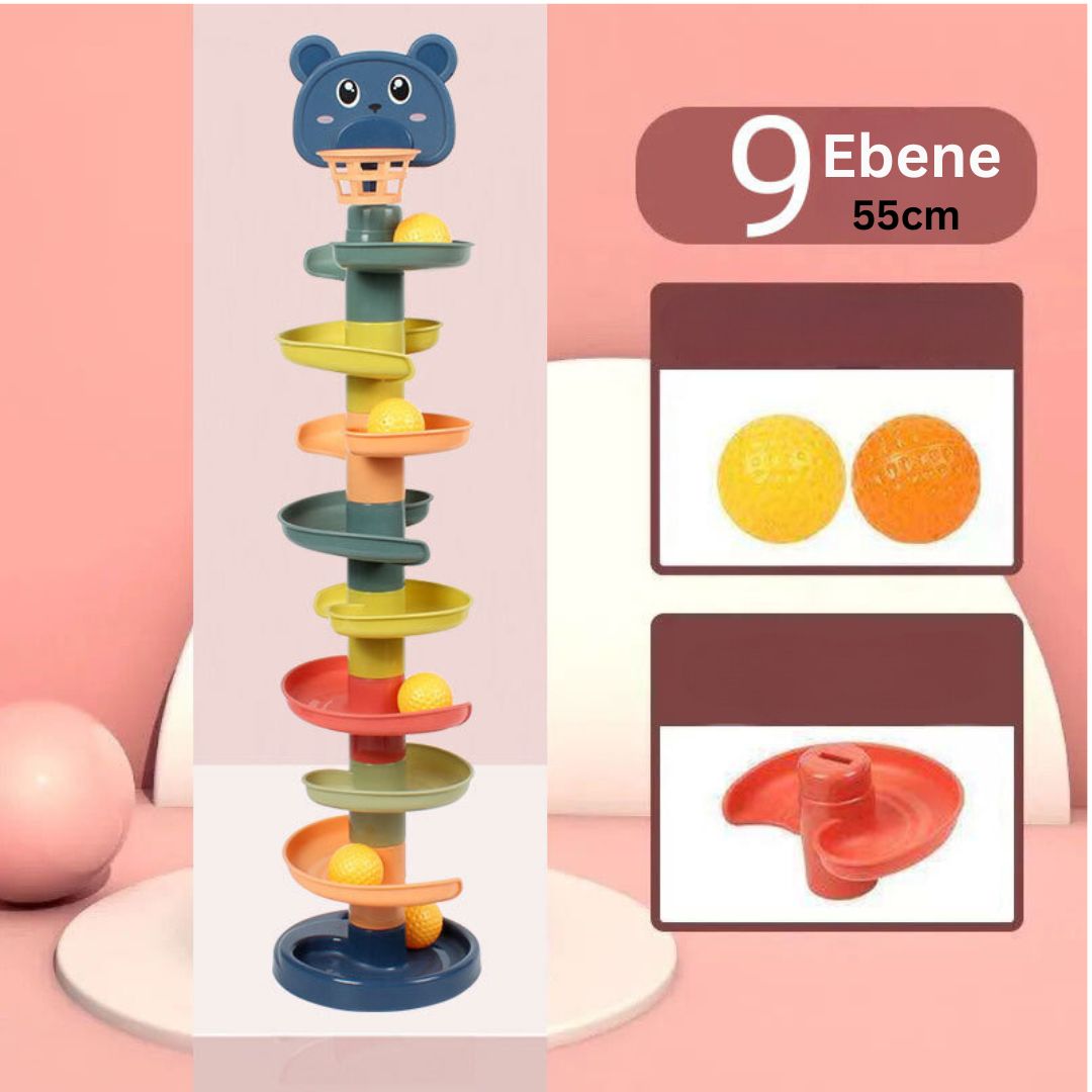 Vibrant Childrens Wood Tower Blocks Toy