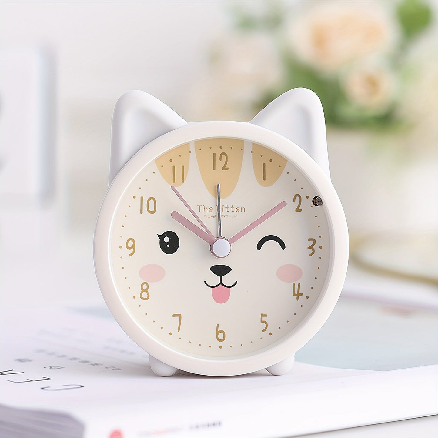 Child's Bedroom Night Light Clock - Fun Bunny & Small