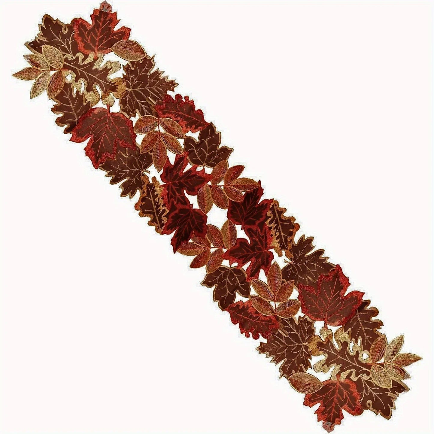 Autumnal Embroidered Leaf Table Decor