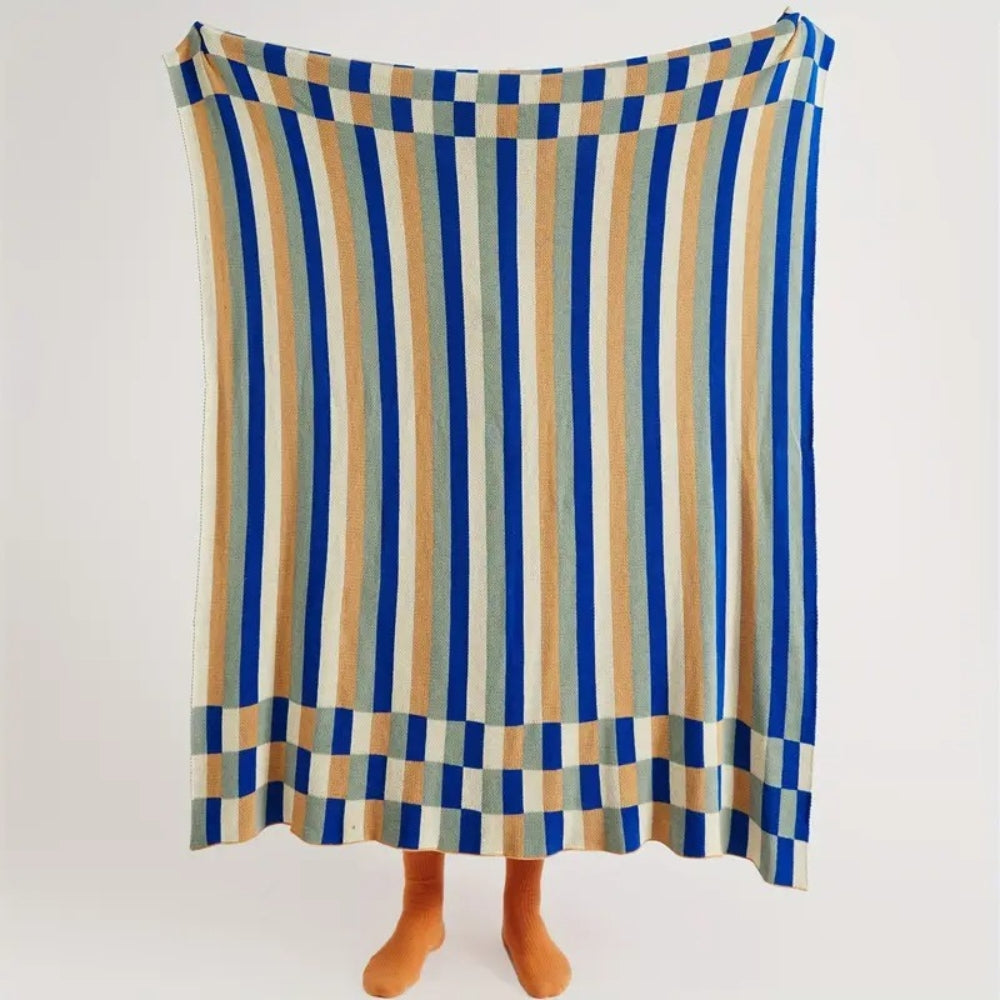 Soft Striped Airy Cotton Throw Blanket