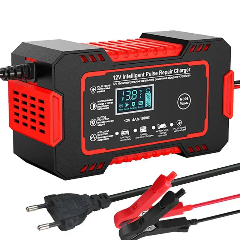 Fast Car Battery Charger 12V 6A with LCD Display