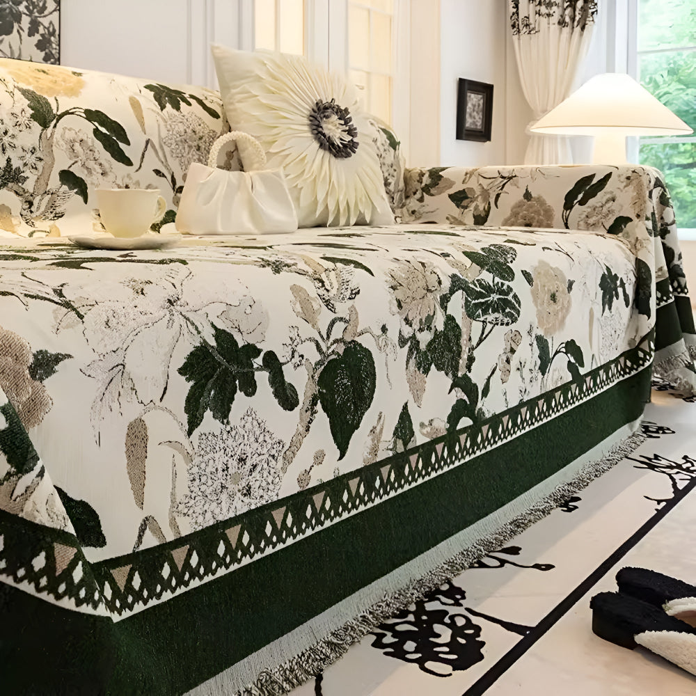 Seasonal Floral Pattern Couch Slipcover