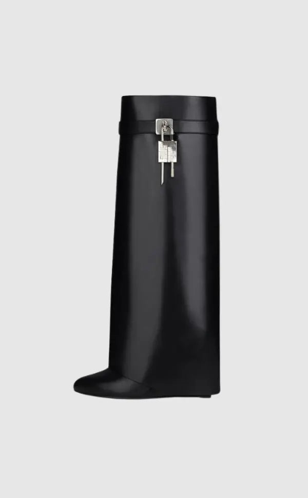 Stylish Ankle Boots | Black Faux Leather Buckle Detail