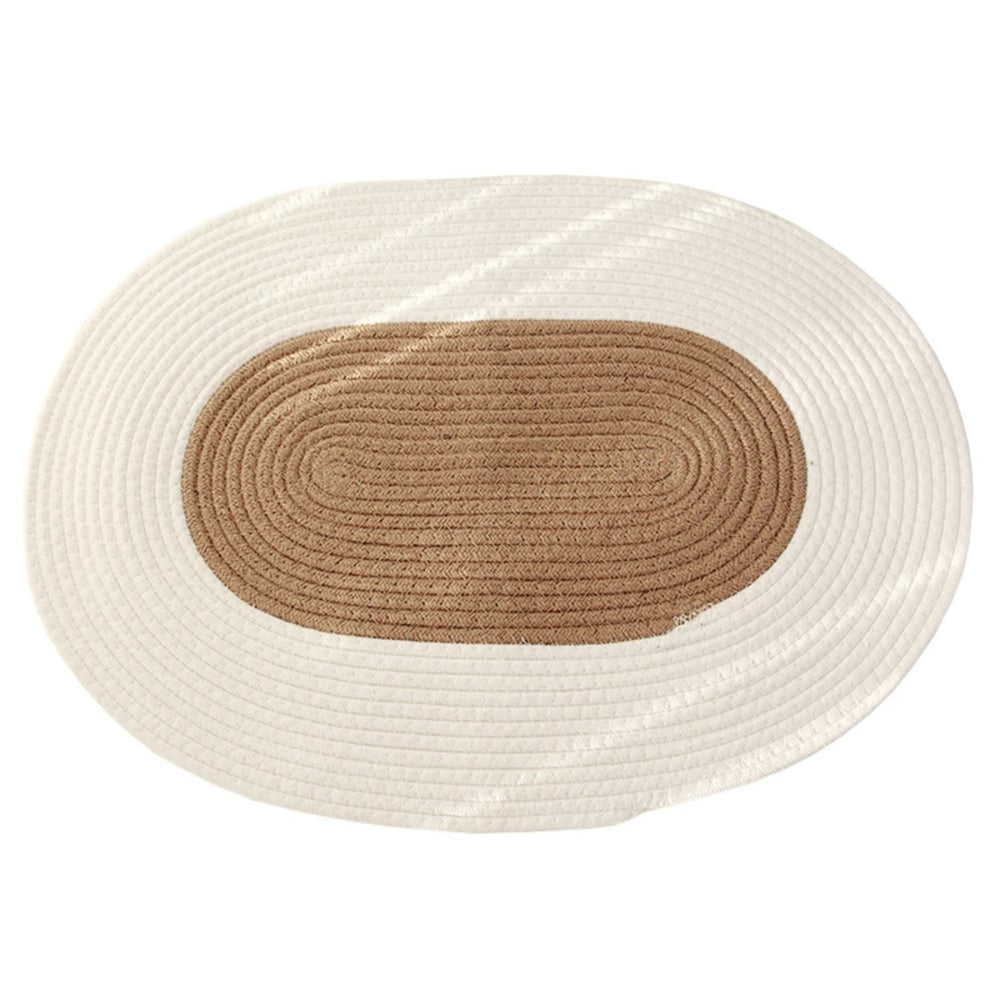 Natural Fiber Woven Oval Mat