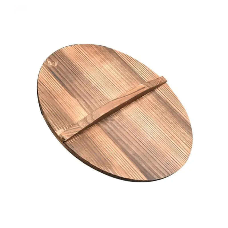 Traditional Handmade Iron Wok with Wooden Cover