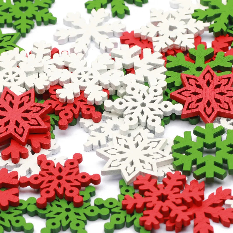 Delicate Wood Snowflake Christmas Decorations