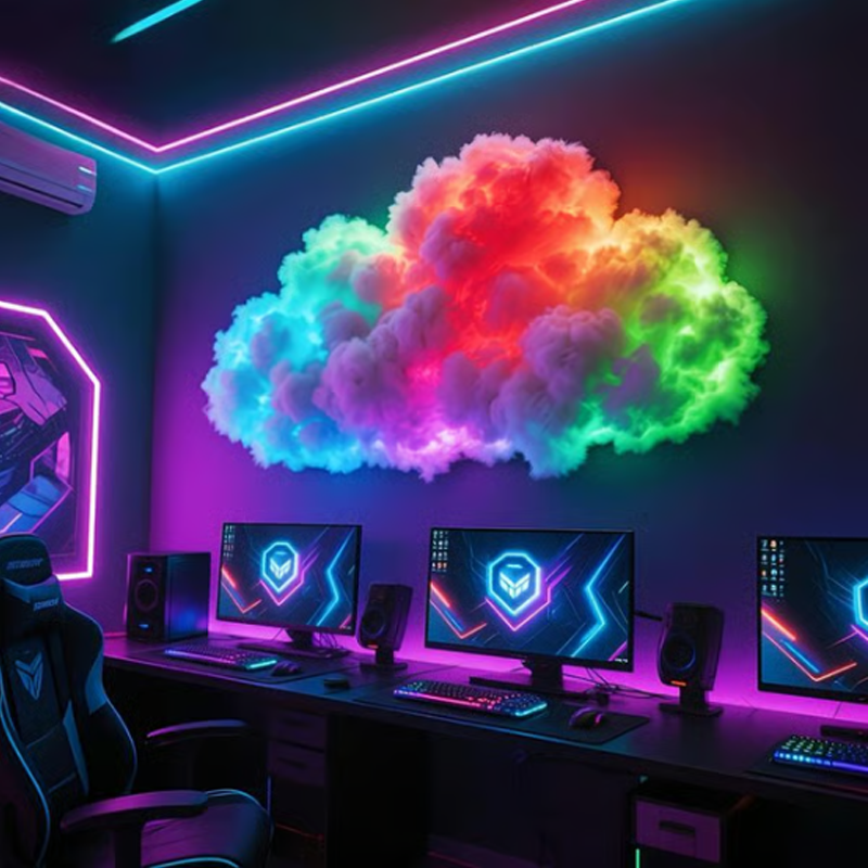Colorful Cloud LED Desk Lamp with Adjustable Lighting - Luxicro