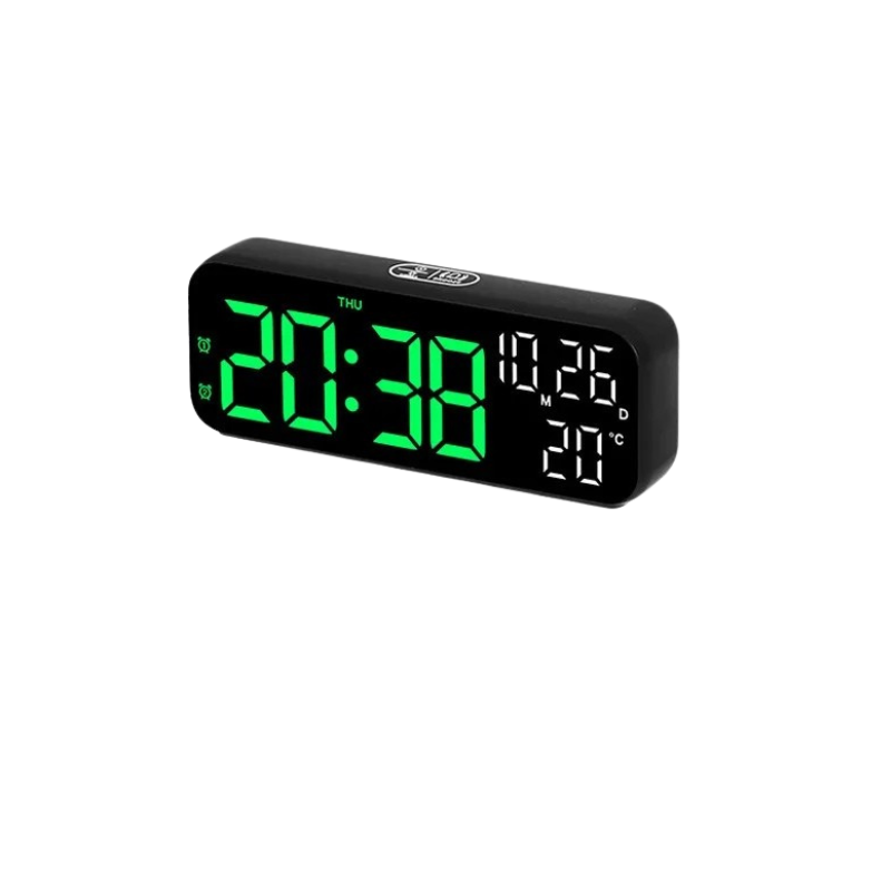 Digital LED Wall Clock with Date and Temperature