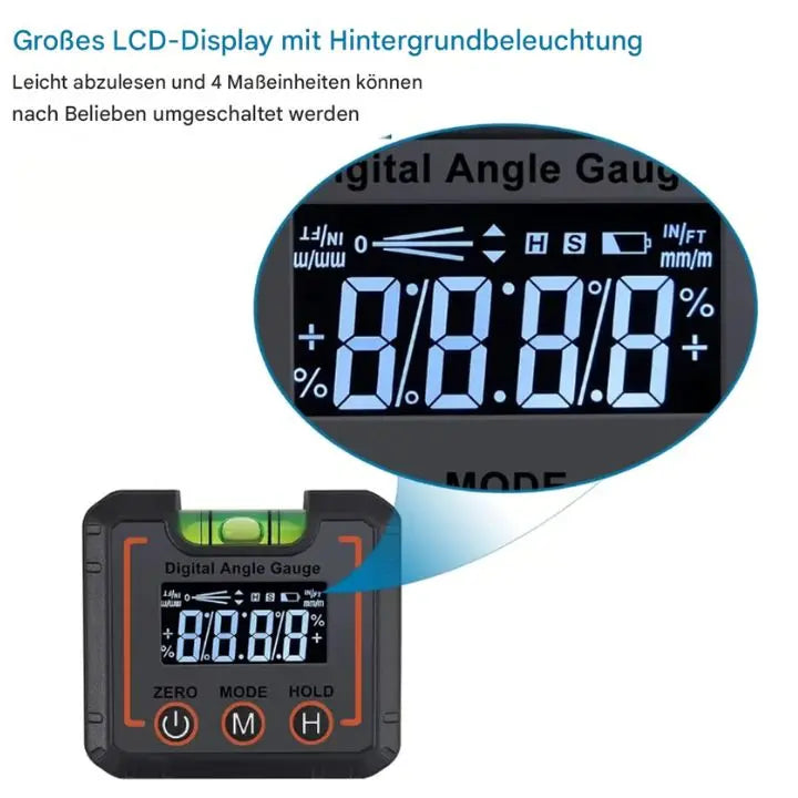 Precise Angle Measuring Tool with Heavy Duty Magnetic Base - Luxicro