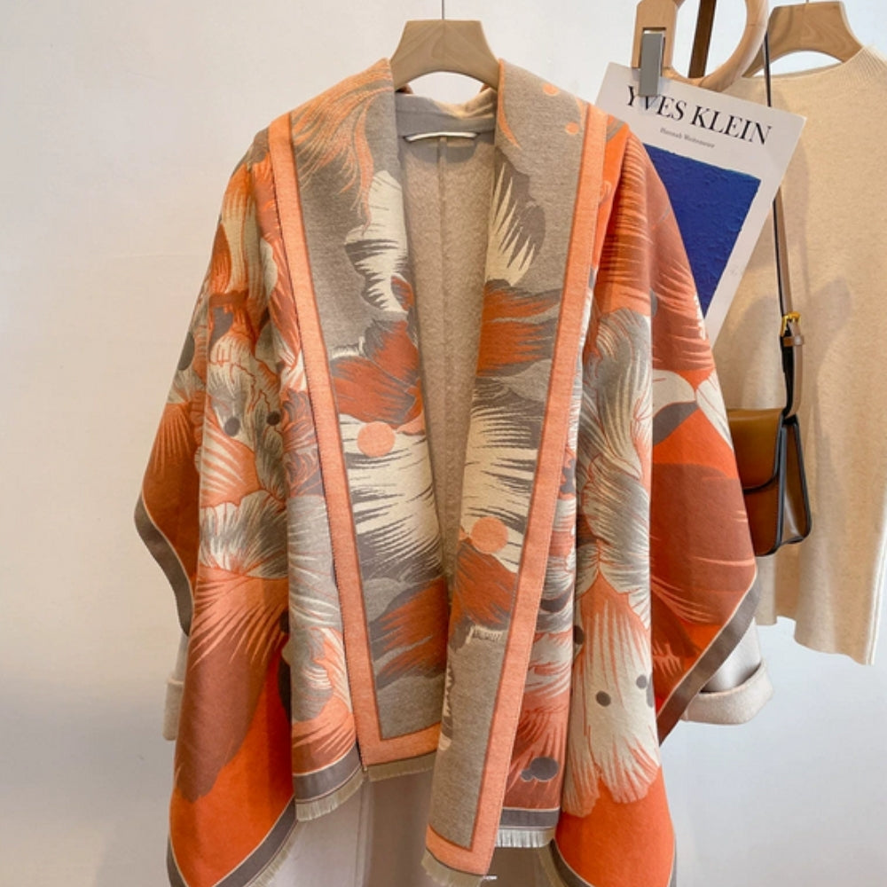 Beautiful Floral Pattern Silk Scarf