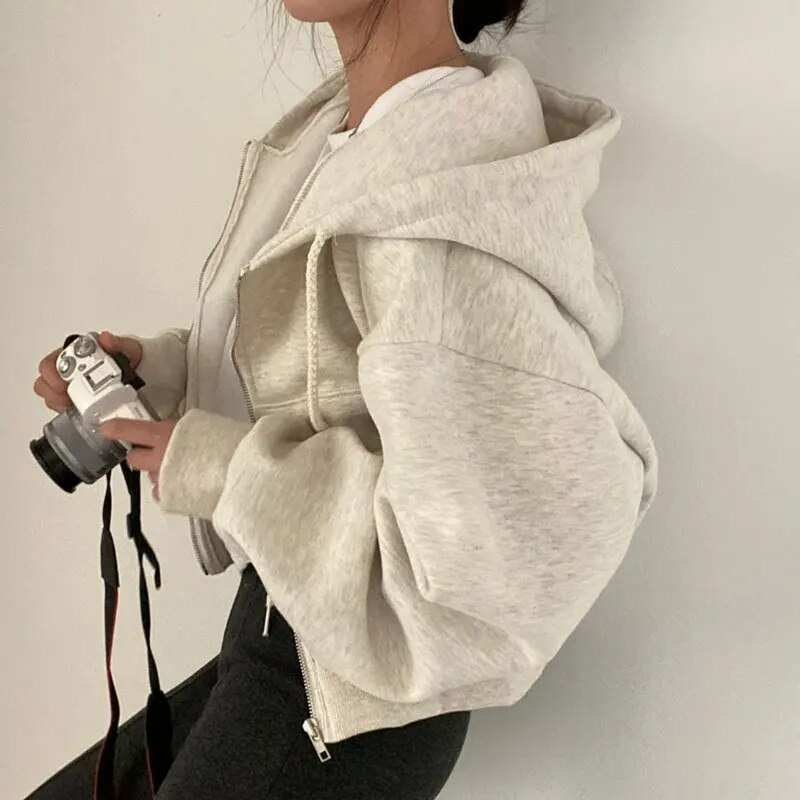 Comfortable Loose Fit Women's Cotton Hoodie