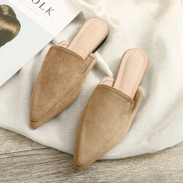 Luxicro | Chic Suede Pointed Toe Mules