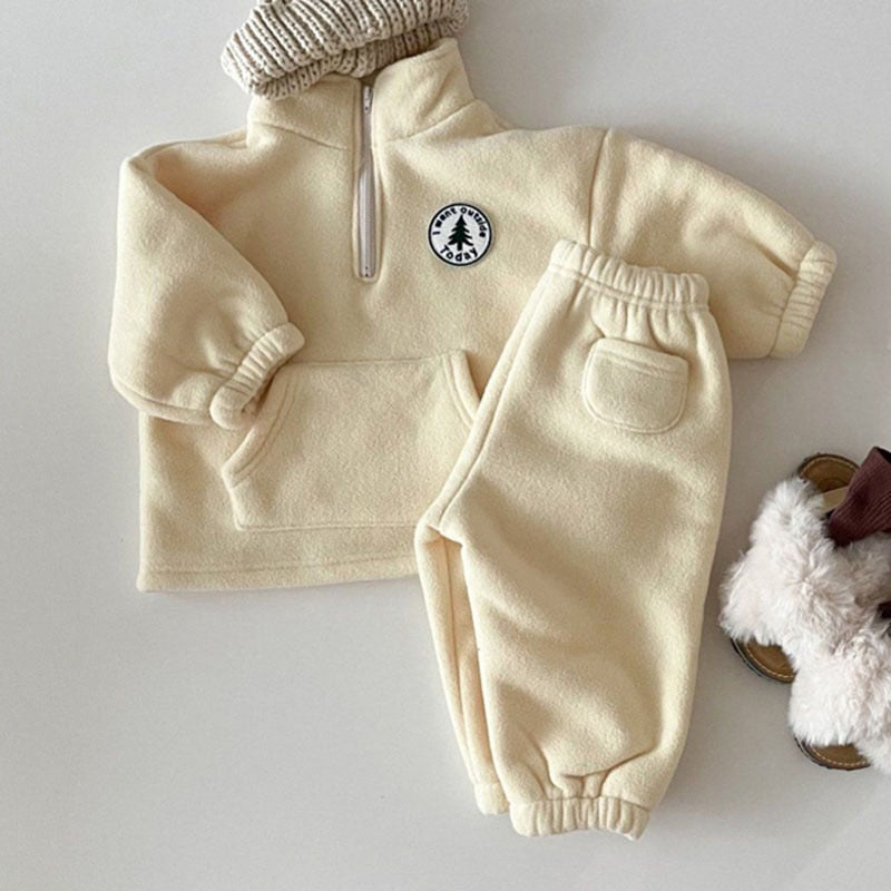 Soft Baby Fleece Hooded Set