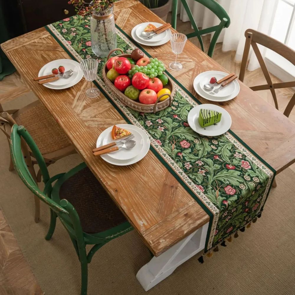 Beautiful Floral Embroidered Table Runner - Luxicro