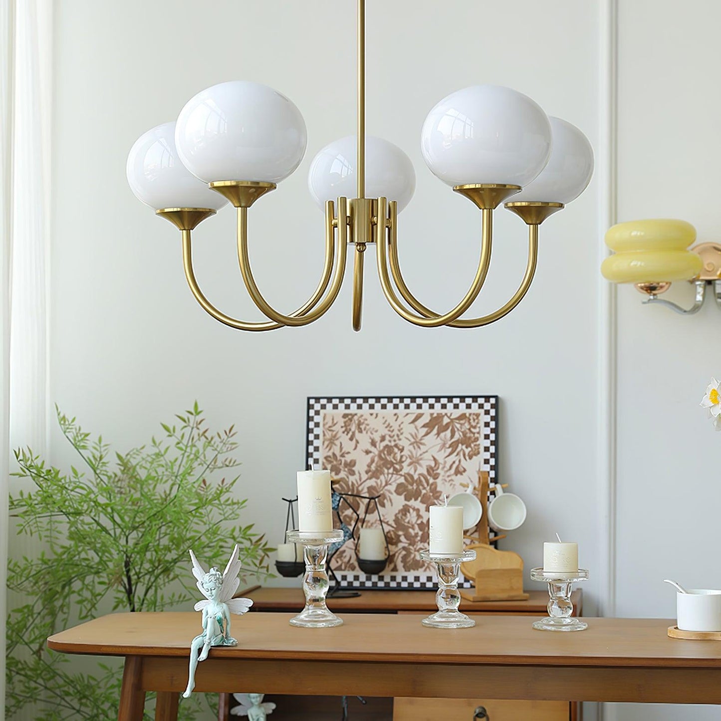 Soft Pink Crystal Glass Pendant Light Fixture