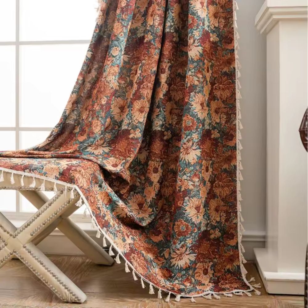Beautiful Flower Pattern Drapes
