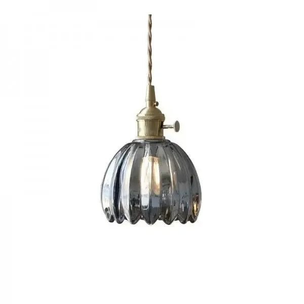 Elegant Floral Hanging Glass Lamp