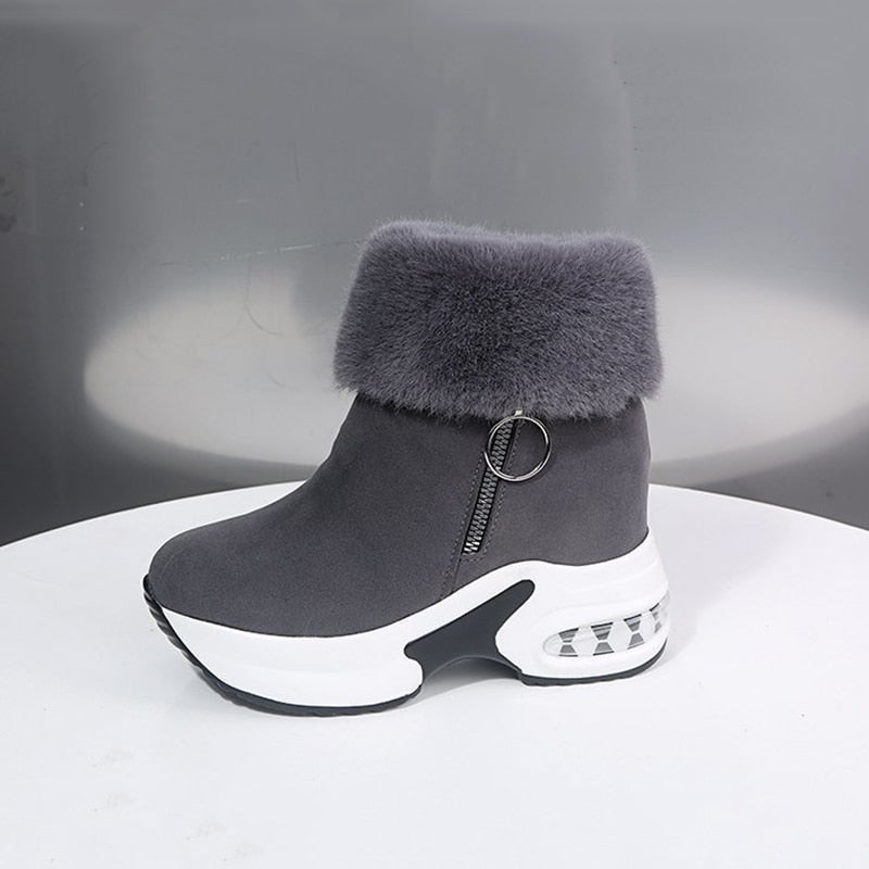 Cozy Fake Fur Zipper Ankle Boots