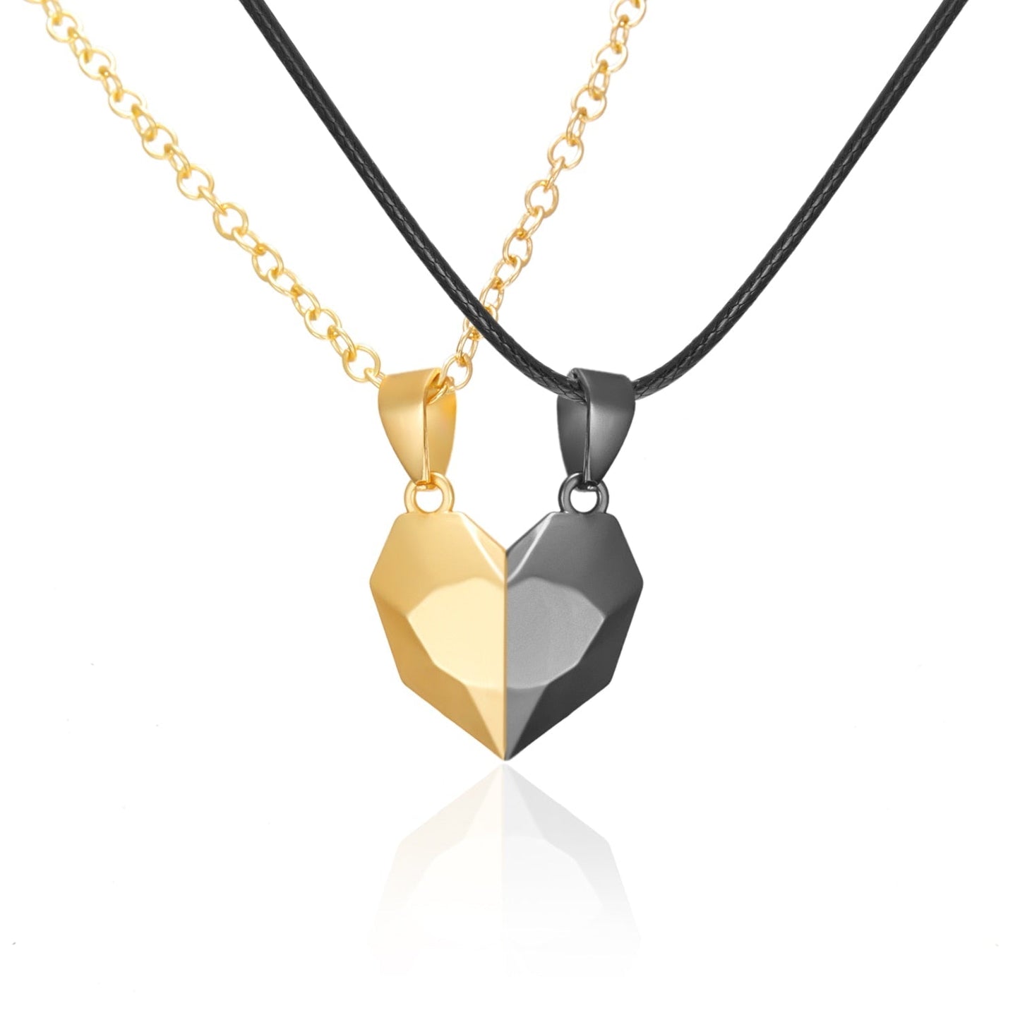 Lovely Couple Heart Pendant Necklace Set