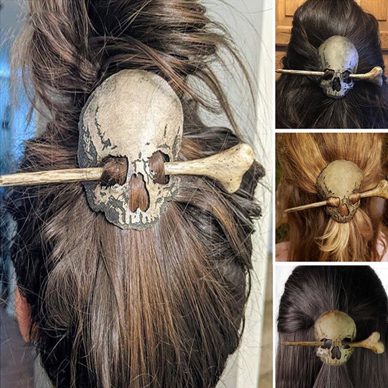 Edgy Gothic Skull Hair Clips