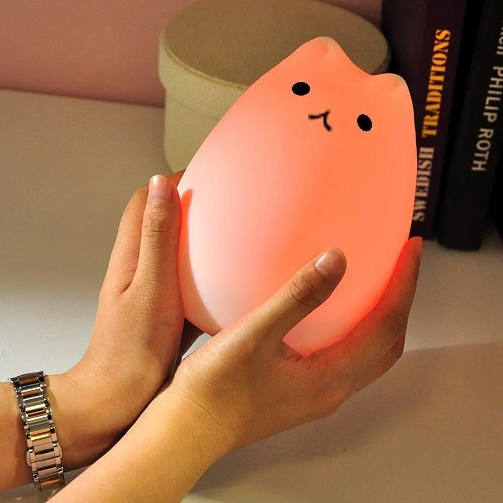 Colorful LED Cat Nightlight Soft Touch USB Lamp