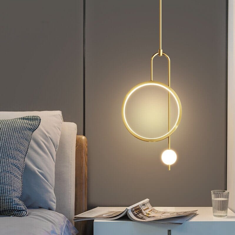 Sleek Gold Pendant Lamp for Warm Lighting