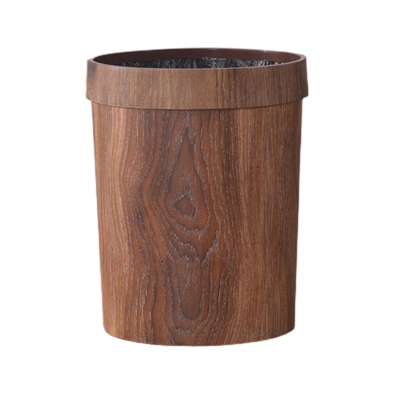 Rustic Wood Trash Can Basket