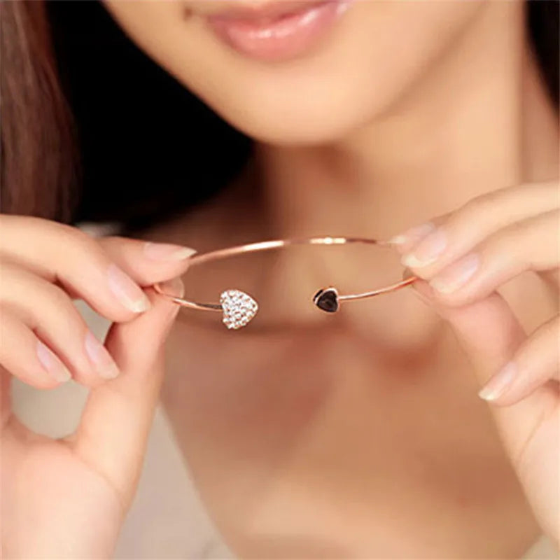 Dainty Love Heart Shaped Bangle