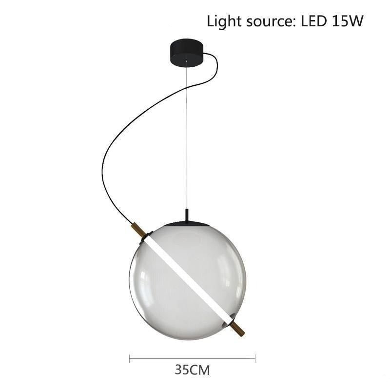 Stylish Copper Glass Pendant LED Light Fixture