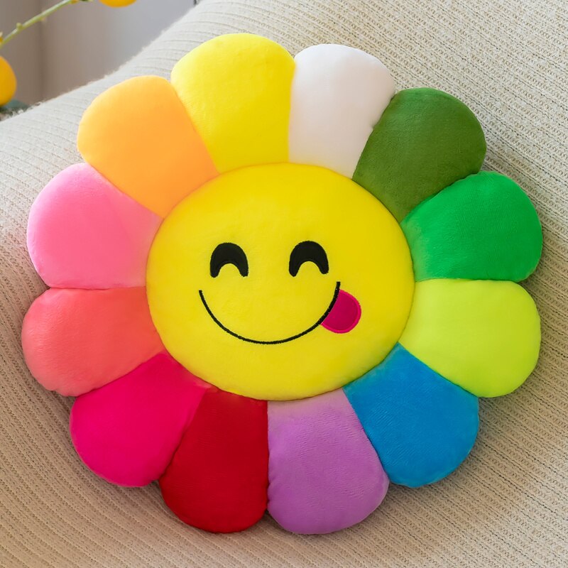 Colorful Patterned Plush Throw Pillow