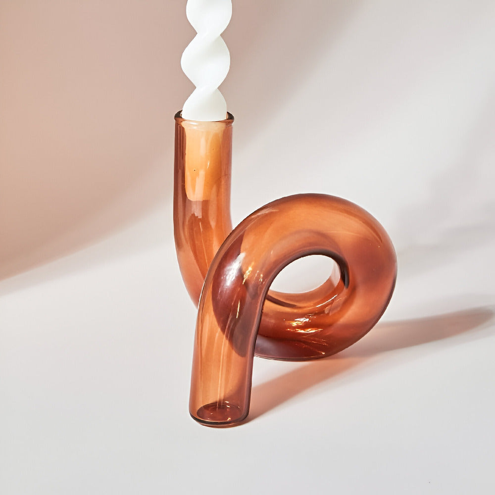 Elegant Glass Vase with Candle Holder
