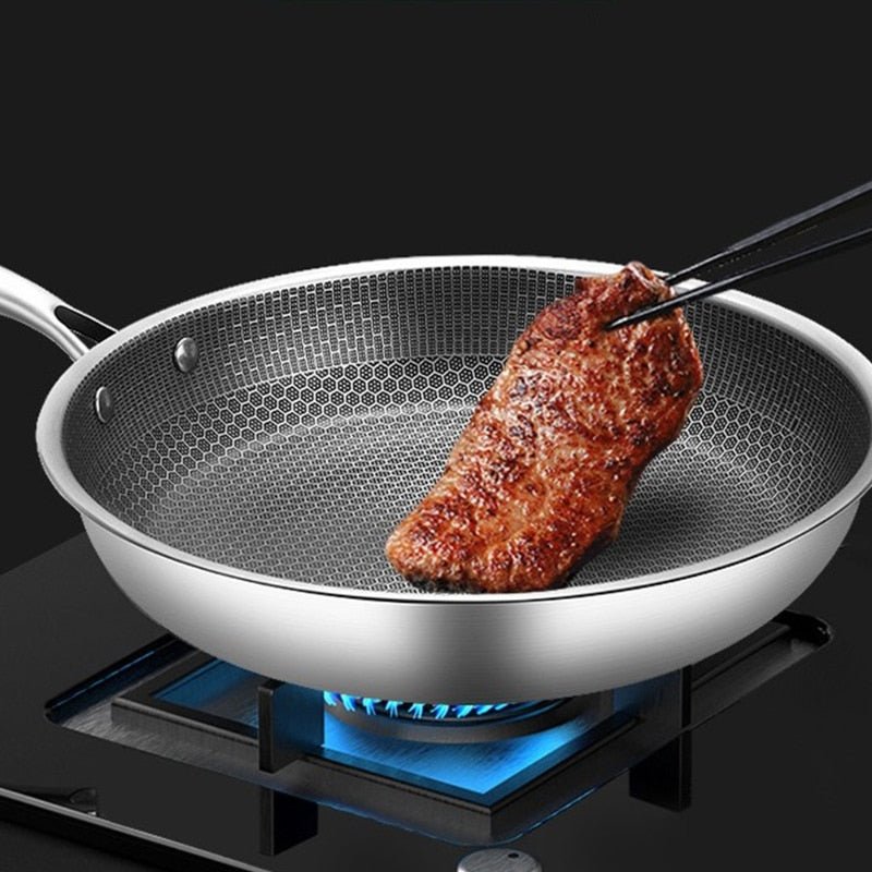 Durable Non-Stick Stainless Steel Fry Pan - Luxicro