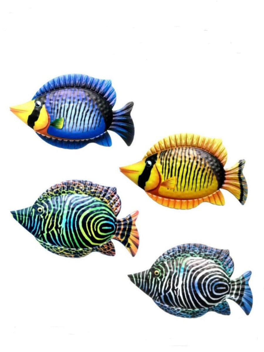 Colorful Fish Decor Wall Plates Set of 4 - Luxicro