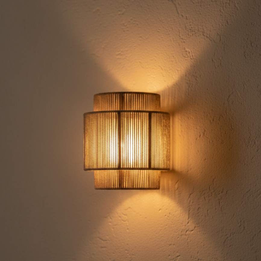 Natural Fiber Woven Wall Lamp - Luxicro