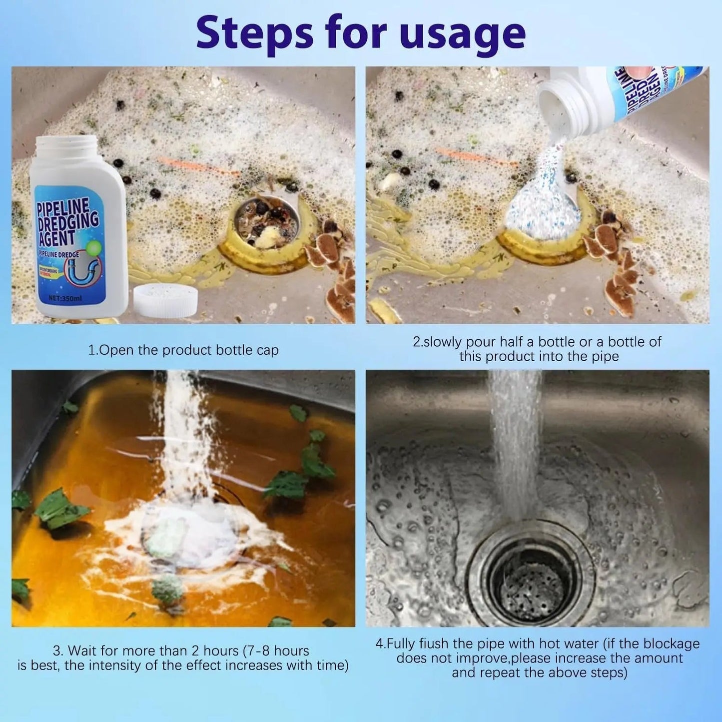 Effective Drain Unclogger & Germ Remover