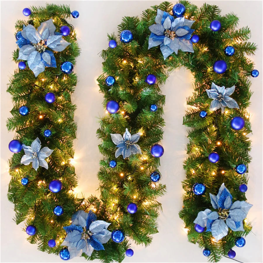 Bright Outdoor Christmas Fairy Light Garland 2.7m