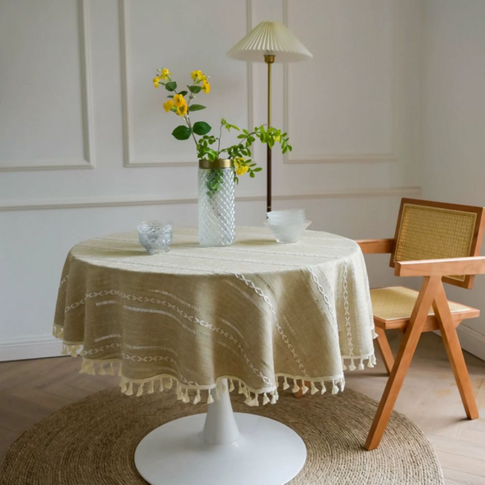 Vintage Floral Circular Table Cover