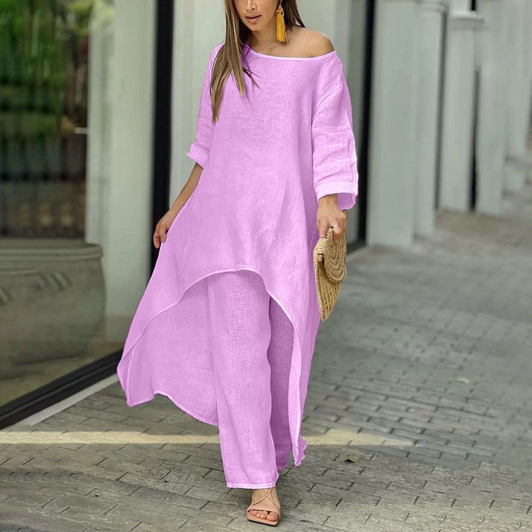 Breathable Summer Women's 2 Piece Linen Set