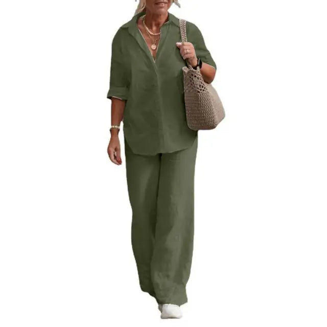 Classic Linen Pantsuit for Women