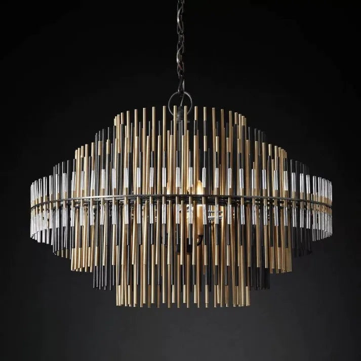 Luxury Crystal Metal Rectangular Chandelier