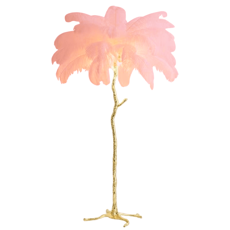 Elegant Plush Feather Standing Lamp