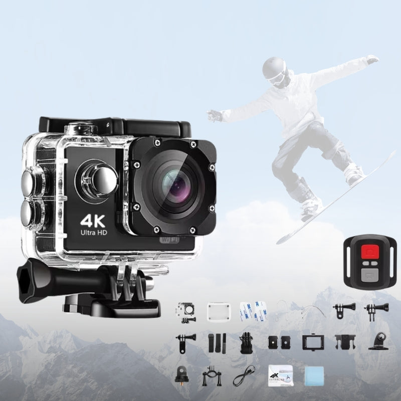 4K Action Camera - Waterproof WiFi HD Cam for Sports