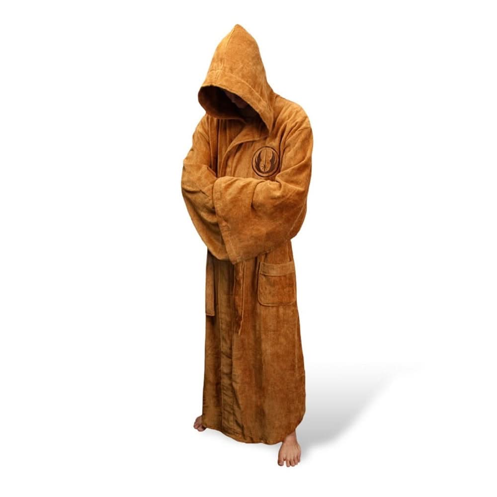 Soft Plush Hooded Bathrobe for Men with Adjustable Belt