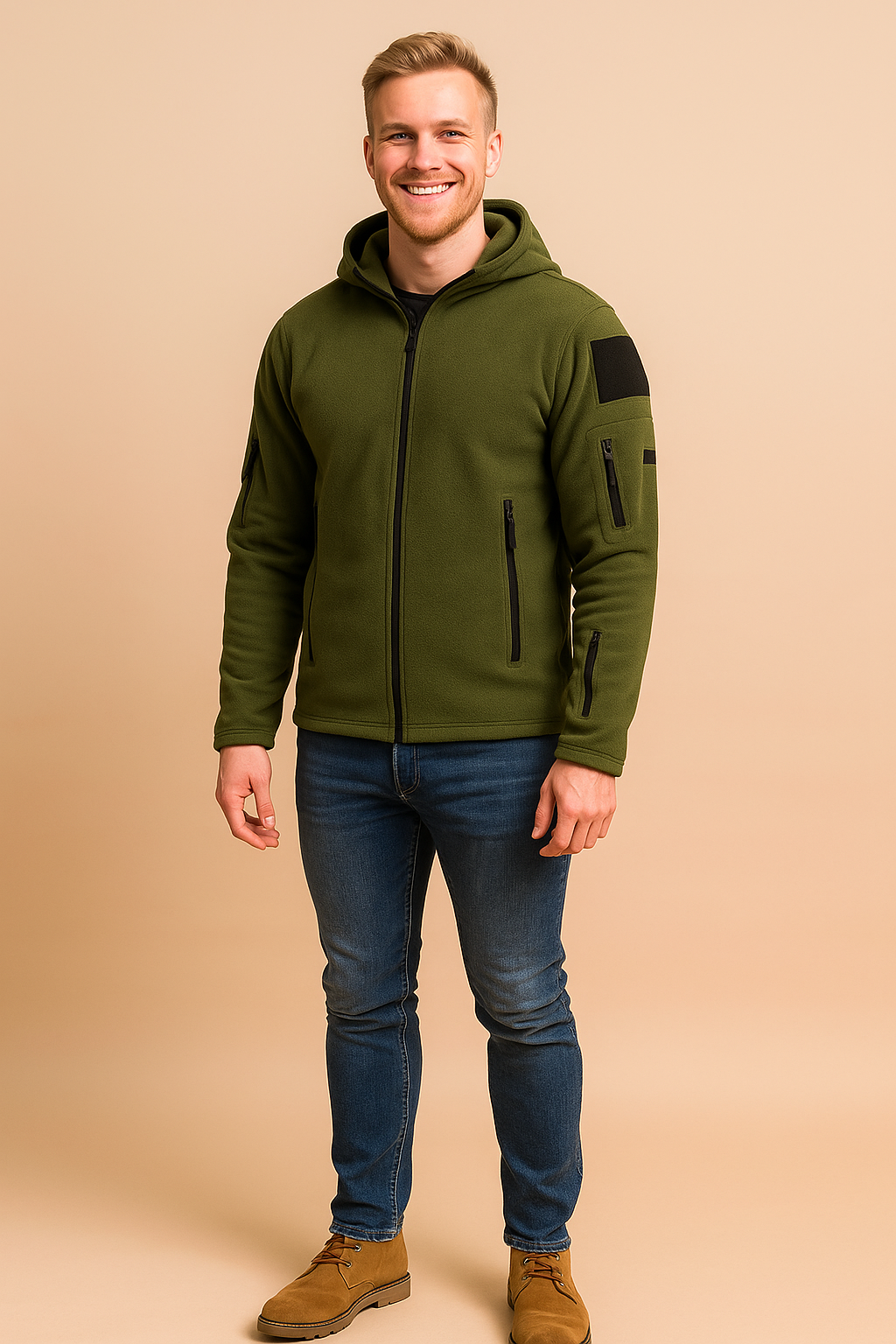 Waterproof Hooded Mens Jacket with Multiple Pockets