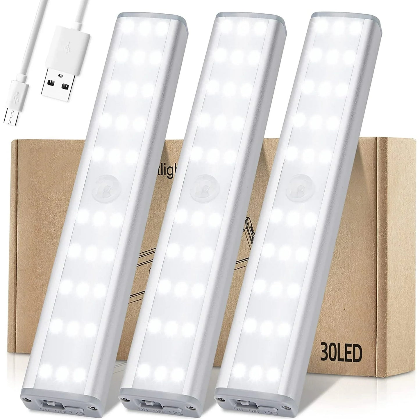 3 Pack LED Closet Shelf Lighting Kits - Luxicro