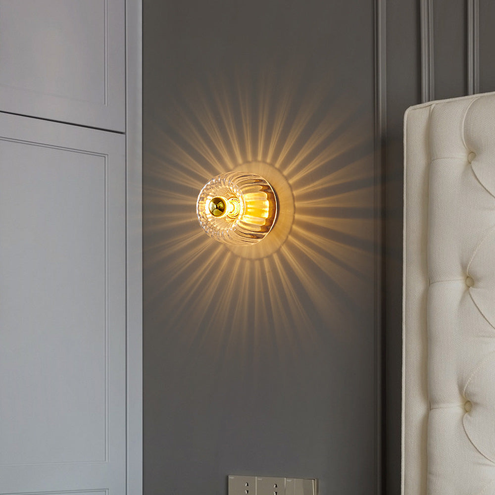 Luxury Glass Ceiling Lamp with Brass Details - Luxicro