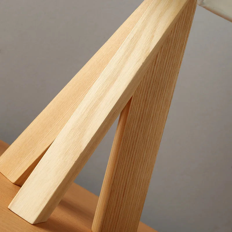 Natural Wood Tripod Floor Lamp